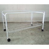 Metal Cage Stand Trolly on Wheels with Storage Shelf 99cm